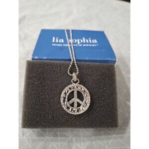Lia Sophia 16 " Peace Sign Necklace/NIB